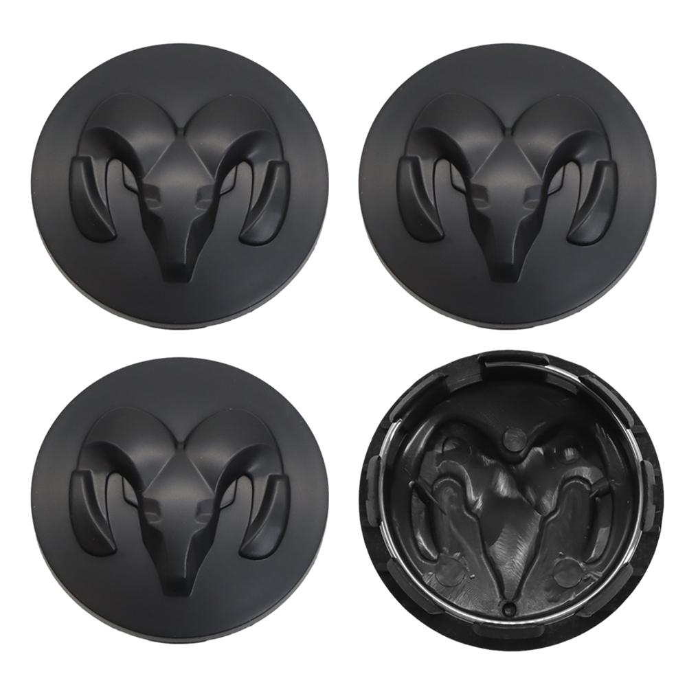 63MM Dodge RAM 1500 2013-2019 Wheel Center Caps Rim Center Hub Cover Matte Black 4PCS SET 