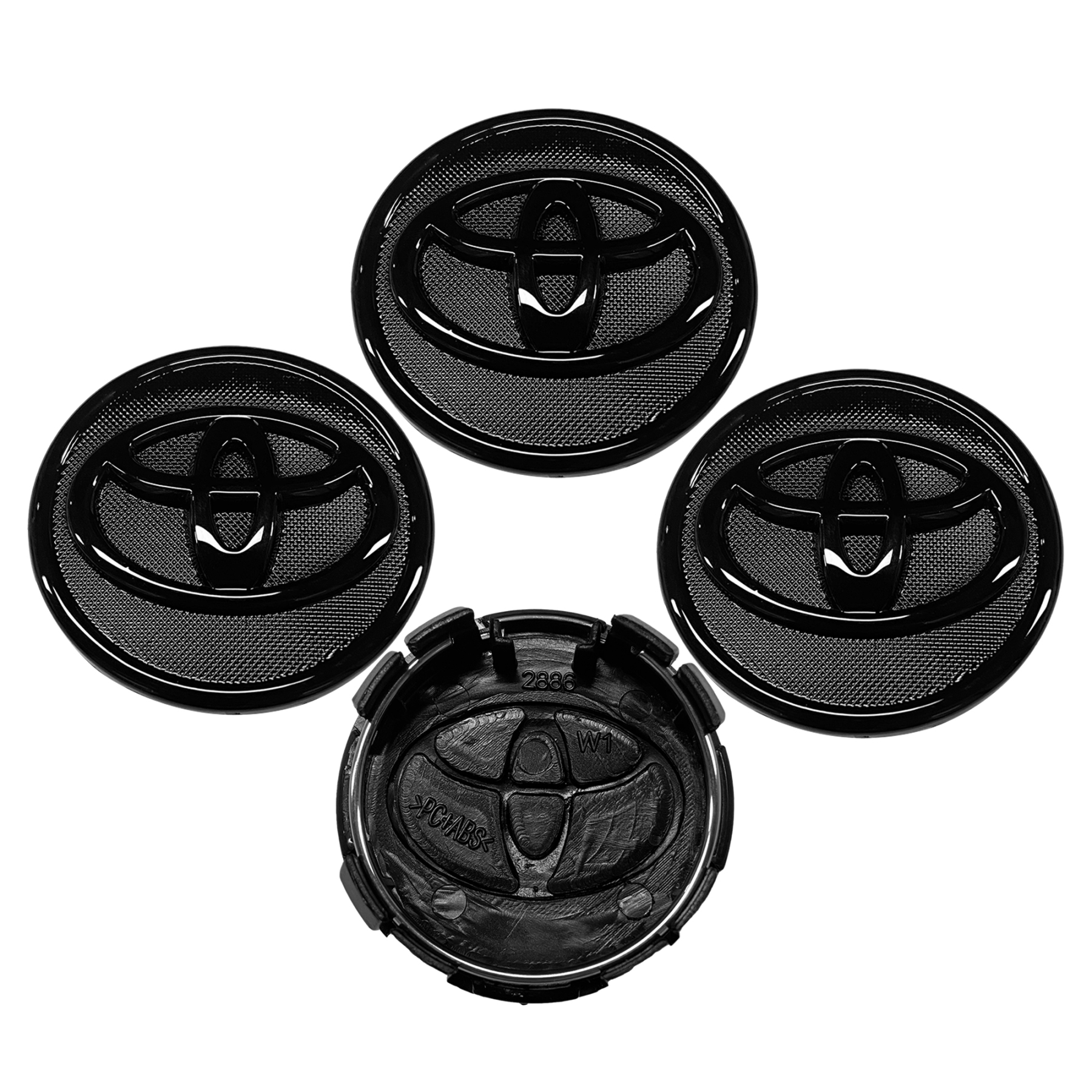 FIT FOR TOYOTA SET OF 4 BLACK 57mm/2.24in Wheel Center Caps