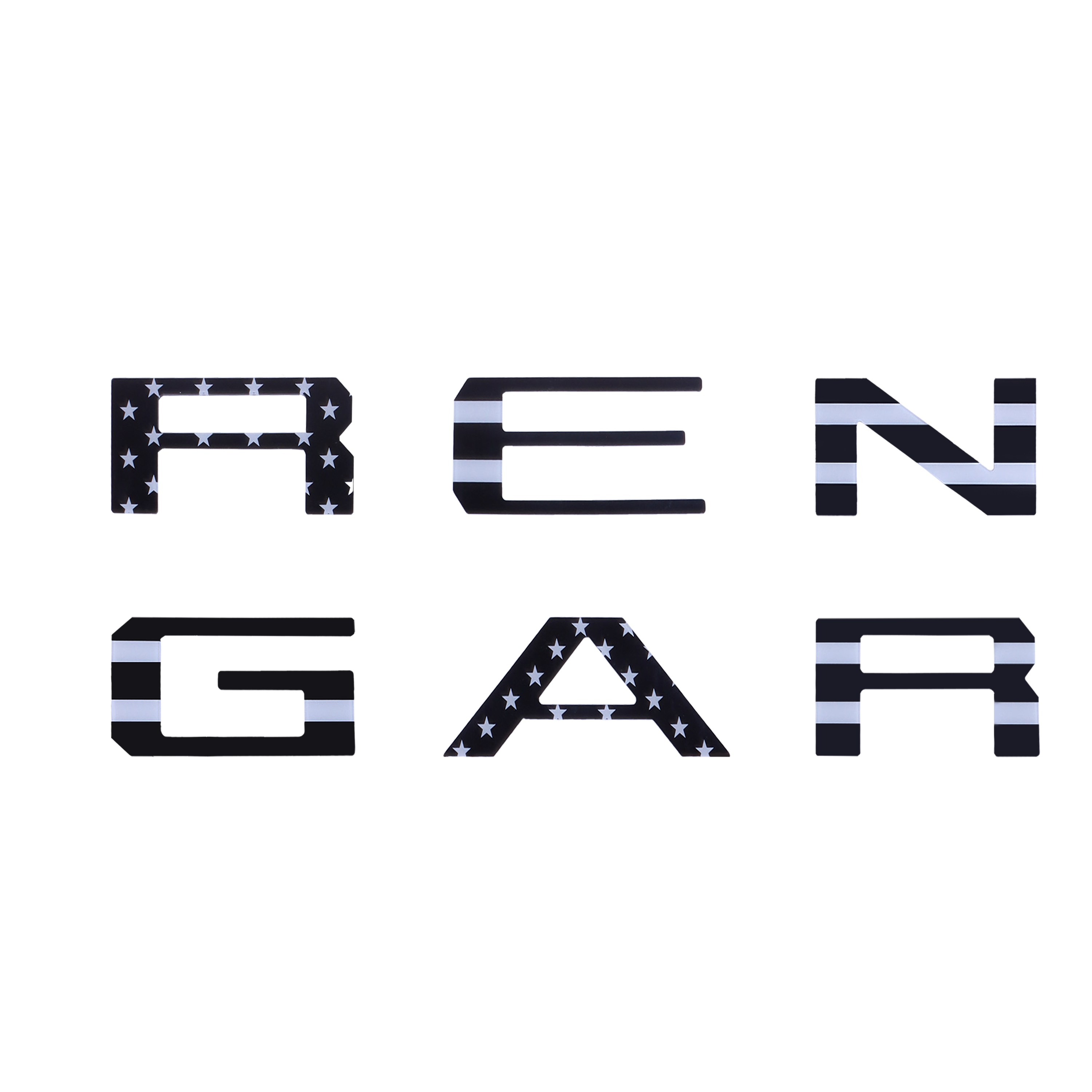 2019-2022 Ranger Letter Acrylic Black& White Flag Ford VKB3Z-9942528-B