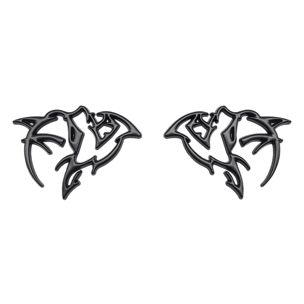 2Pcs SRT Charger Challenger Durango Metal Matte Black Dodge 6TA27SXHAA Hellcat Side Fender Devil Cat Badge