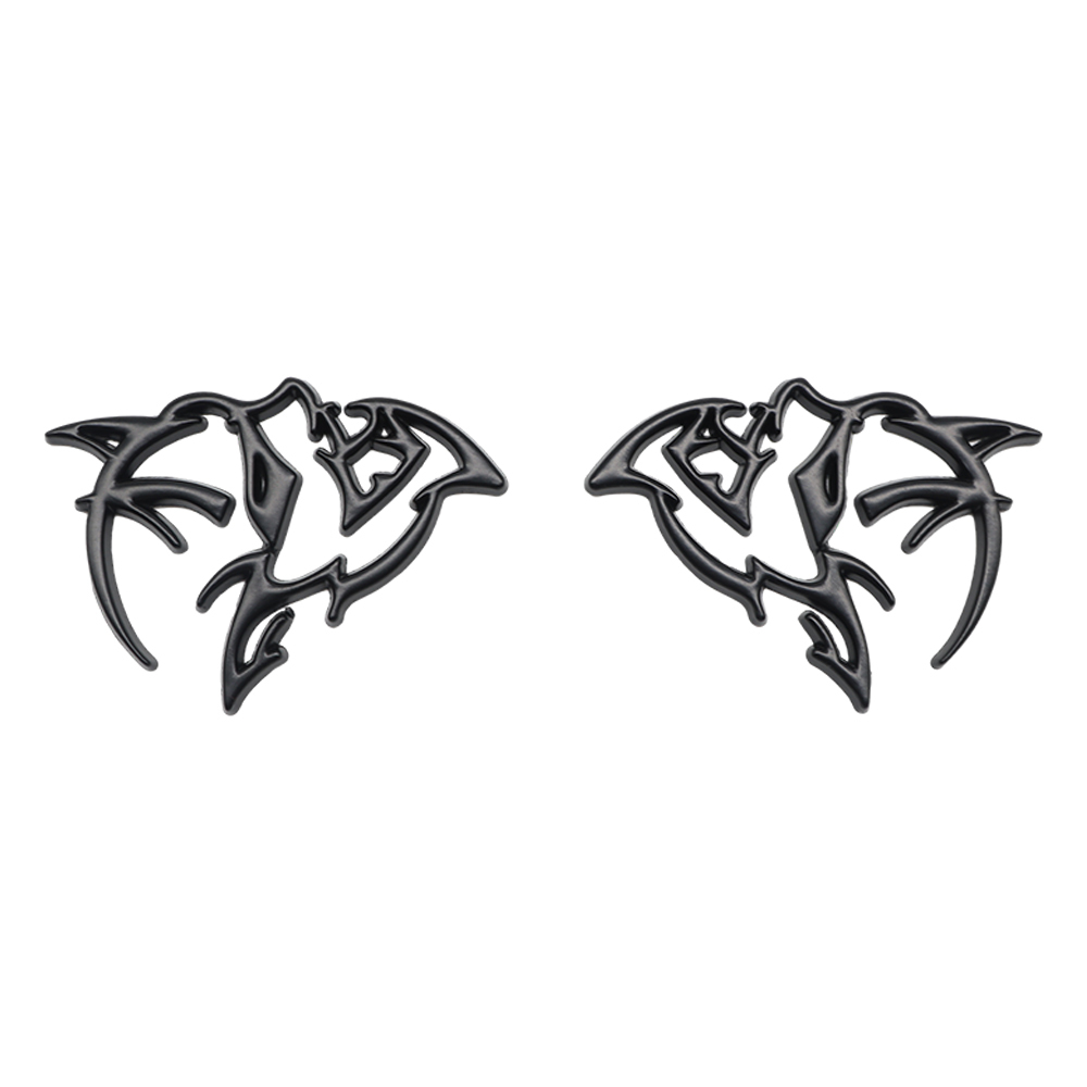 2Pcs SRT Charger Challenger Durango Metal Matte Black Dodge 6TA27SXHAA Hellcat Side Fender Devil Cat Badge