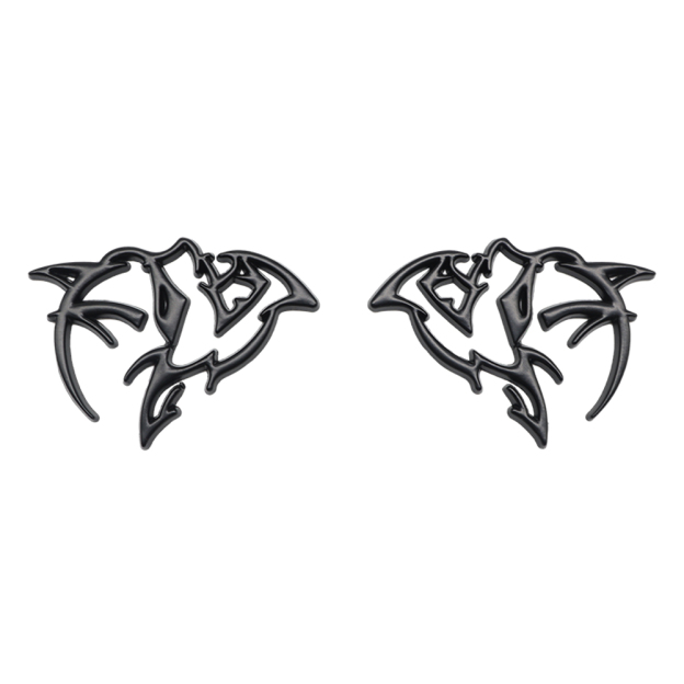 2Pcs SRT Charger Challenger Durango Metal Matte Black Dodge 6TA27SXHAA Hellcat Side Fender Devil Cat Badge