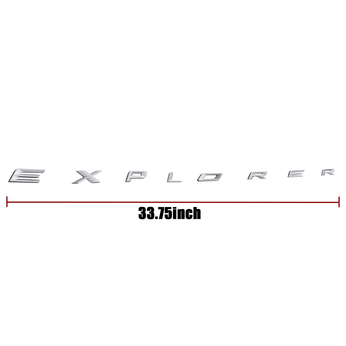 2020-2026 Explorer Front Hood or Rear Tailgate Letters ABS Gloss Silver Ford 3D Stickers Decals