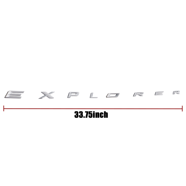 2020-2026 Explorer Front Hood or Rear Tailgate Letters ABS Gloss Silver Ford 3D Stickers Decals