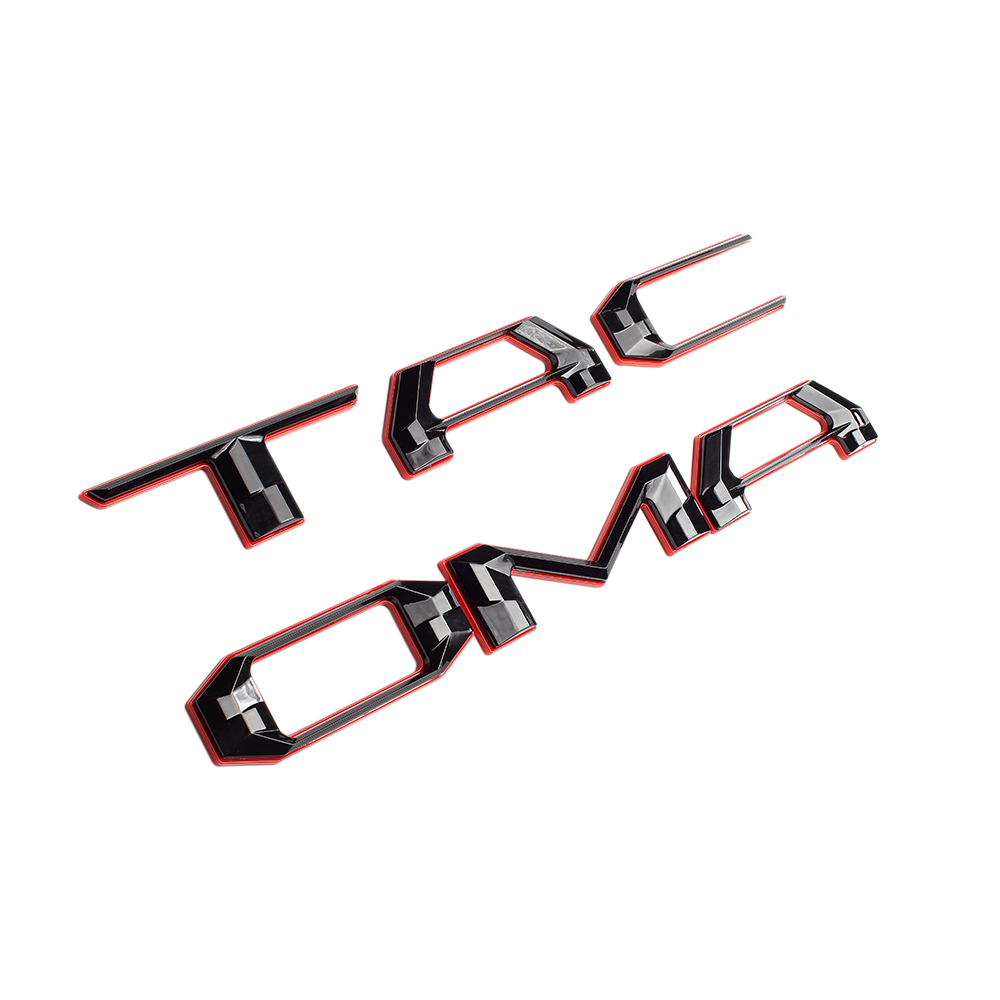 1 Set 2016-2023 Tacoma Abs Plastic Tailgate Letters Black Red Toyota 