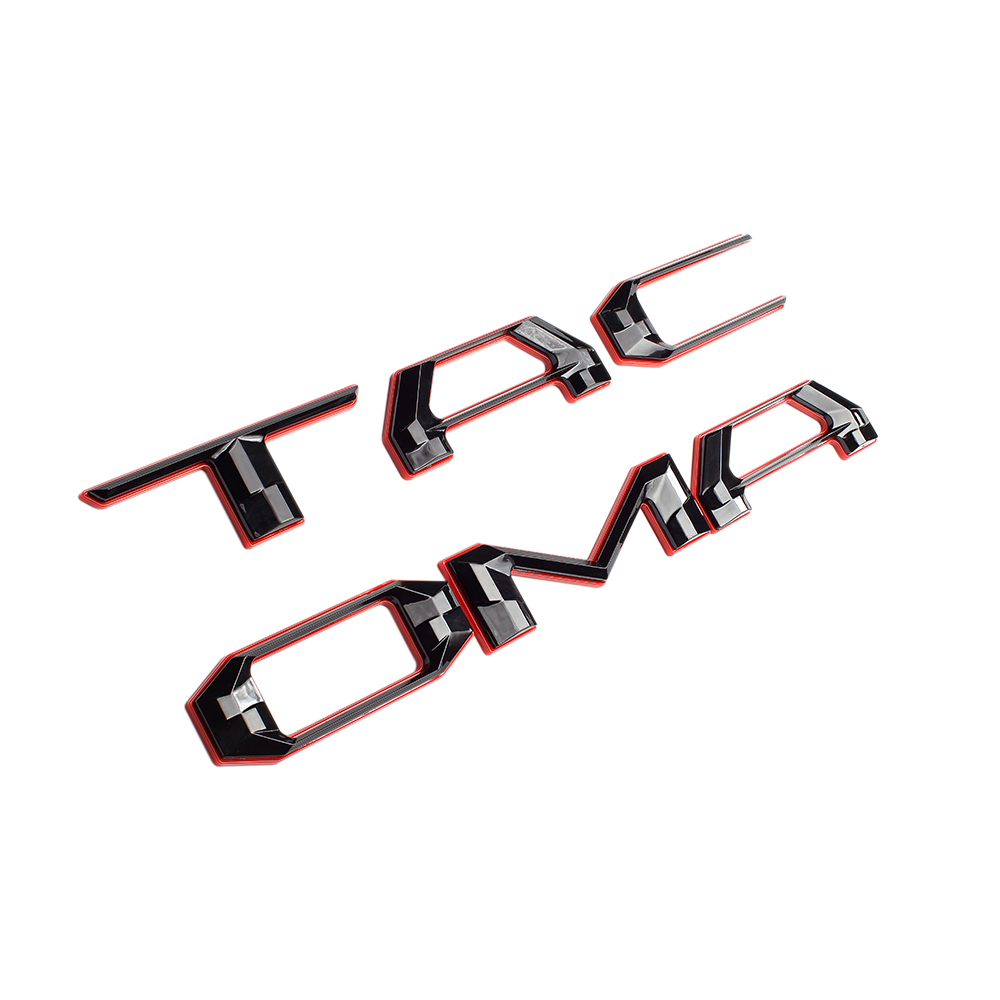 1 Set 2016-2023 Tacoma Abs Plastic Tailgate Letters Black Red Toyota 