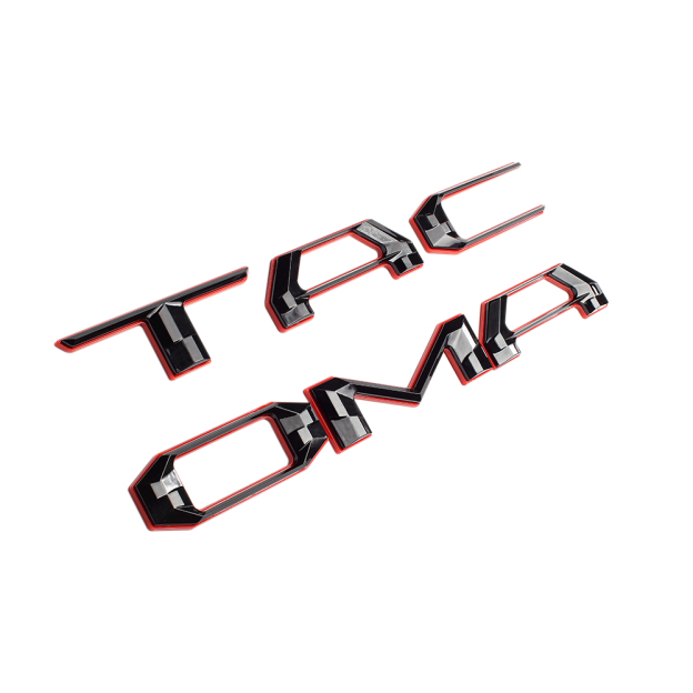 1 Set 2016-2023 Tacoma Abs Plastic Tailgate Letters Black Red Toyota 