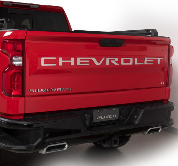 2019-2026 Silverado 1500 2500/3500HD ABS Plastic Tailgate Insert Letter Gloss Chrome Chevrolet Liftgate Letter