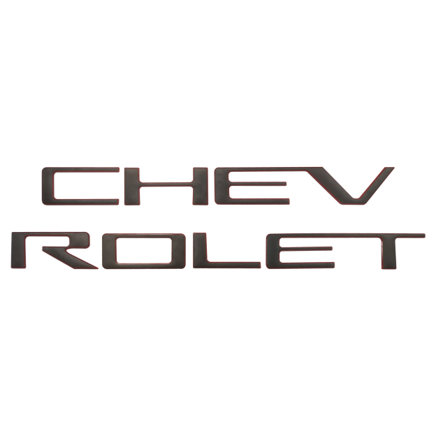2019-2026 Silverado 1500 2500/3500HD ABS Plastic Tailgate Insert Letter Matte Black Red Chevrolet Liftgate Letter
