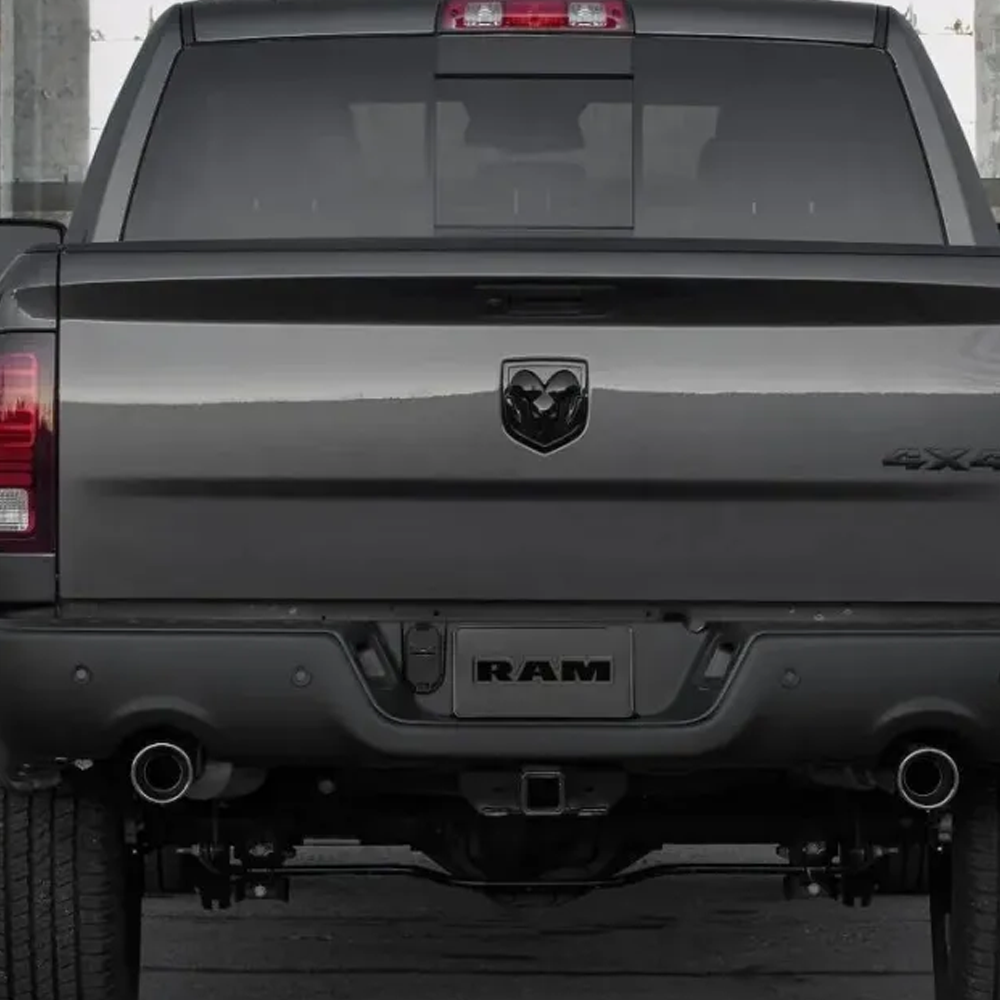 2Pcs 2013-2018 RAM 1500 2500 3500 ABS Front Grill Rear Tailgate Rams Head Emblem Gloss Black Dodge 68218120AA