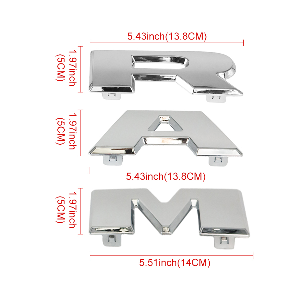 2019-2023 RAM 1500 ABS Front Grille Letter Nameplate Gloss Chrome Dodge 68311411AA