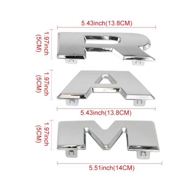 2019-2023 RAM 1500 ABS Front Grille Letter Nameplate Gloss Chrome Dodge 68311411AA