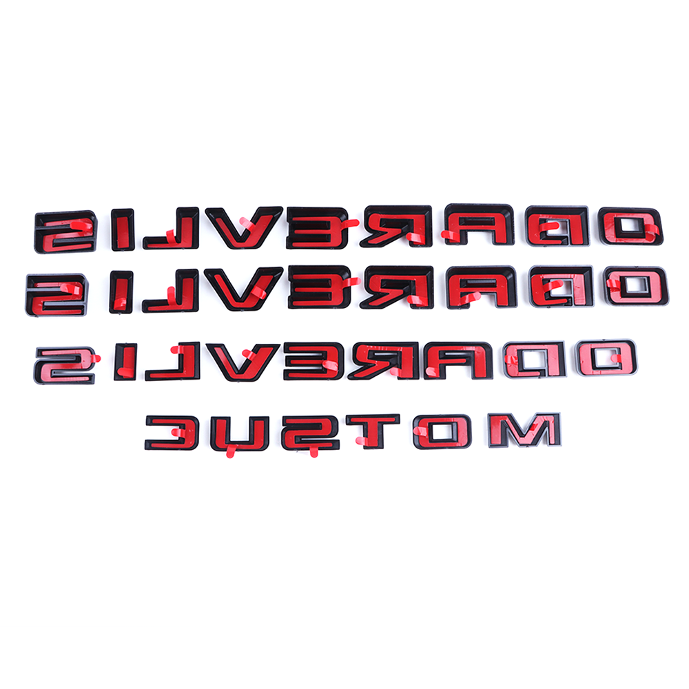 4PCS 2019-2025 Silverado Custom ABS Plastic Fender Rear Overlay Letter Gloss Black Chevrolet 84300946 84557433