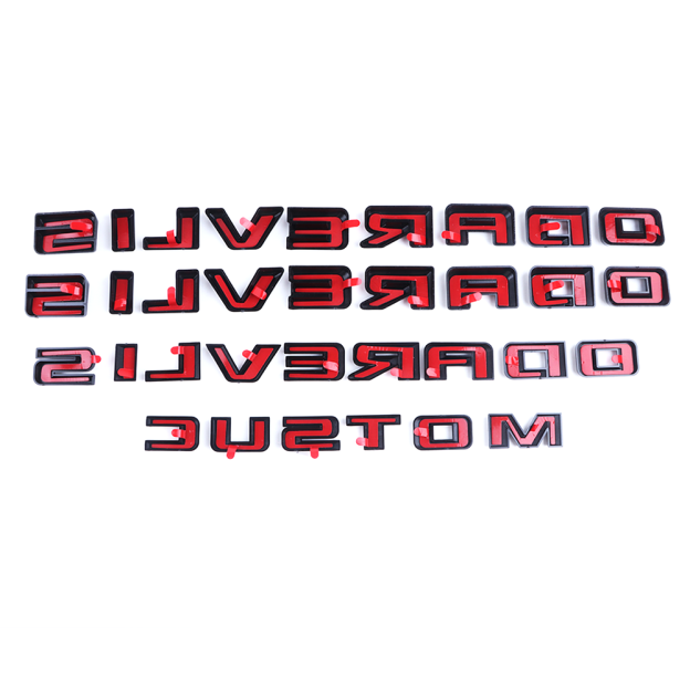 4PCS 2019-2025 Silverado Custom ABS Plastic Fender Rear Overlay Letter Gloss Black Chevrolet 84300946 84557433