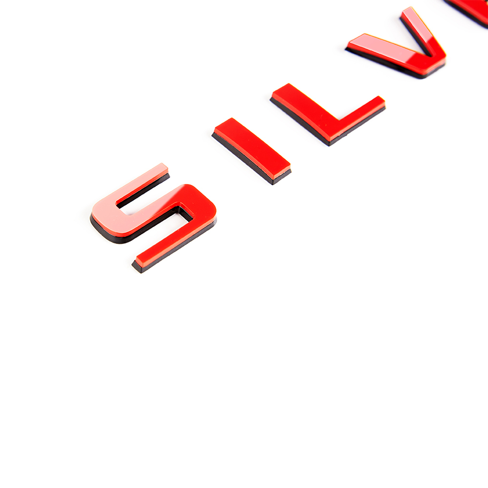 4pcs 2007-2018 Silverado 1500 2500 Plastic Front Rear Door Side Tailgate Letters Red Black Chevrolet