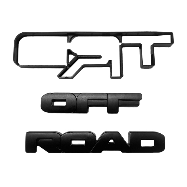 2PCS 2014-2024 4Runner TRD OFF ROAD ABS Plastic Overlay Side Door Letter Matte Black Toyota 00016-89707