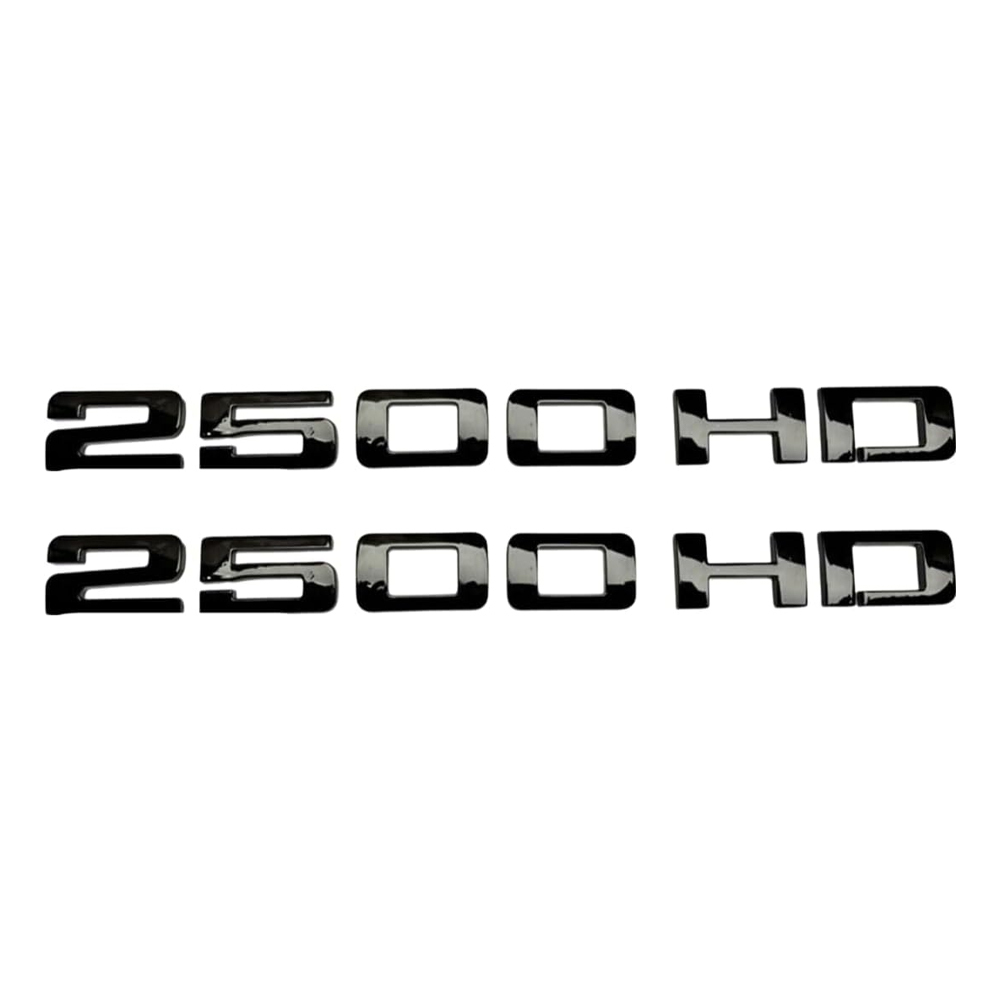 2PCS Silverado 2500HD Plastic Front Door Side Letter Gloss Black Chevrolet