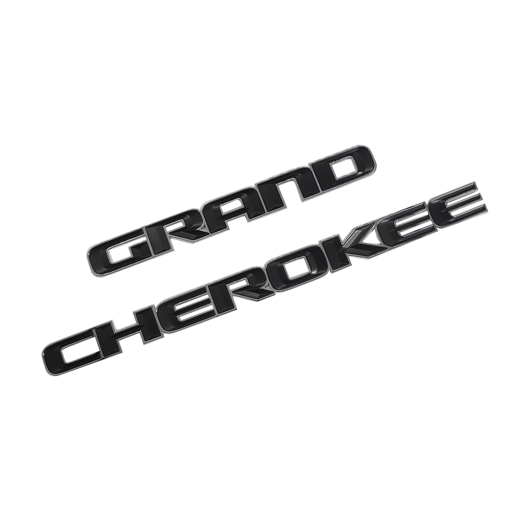 1Pc 2017-2021 Grand Cherokee Plastic Letters Chrome Black Left Right Jeep