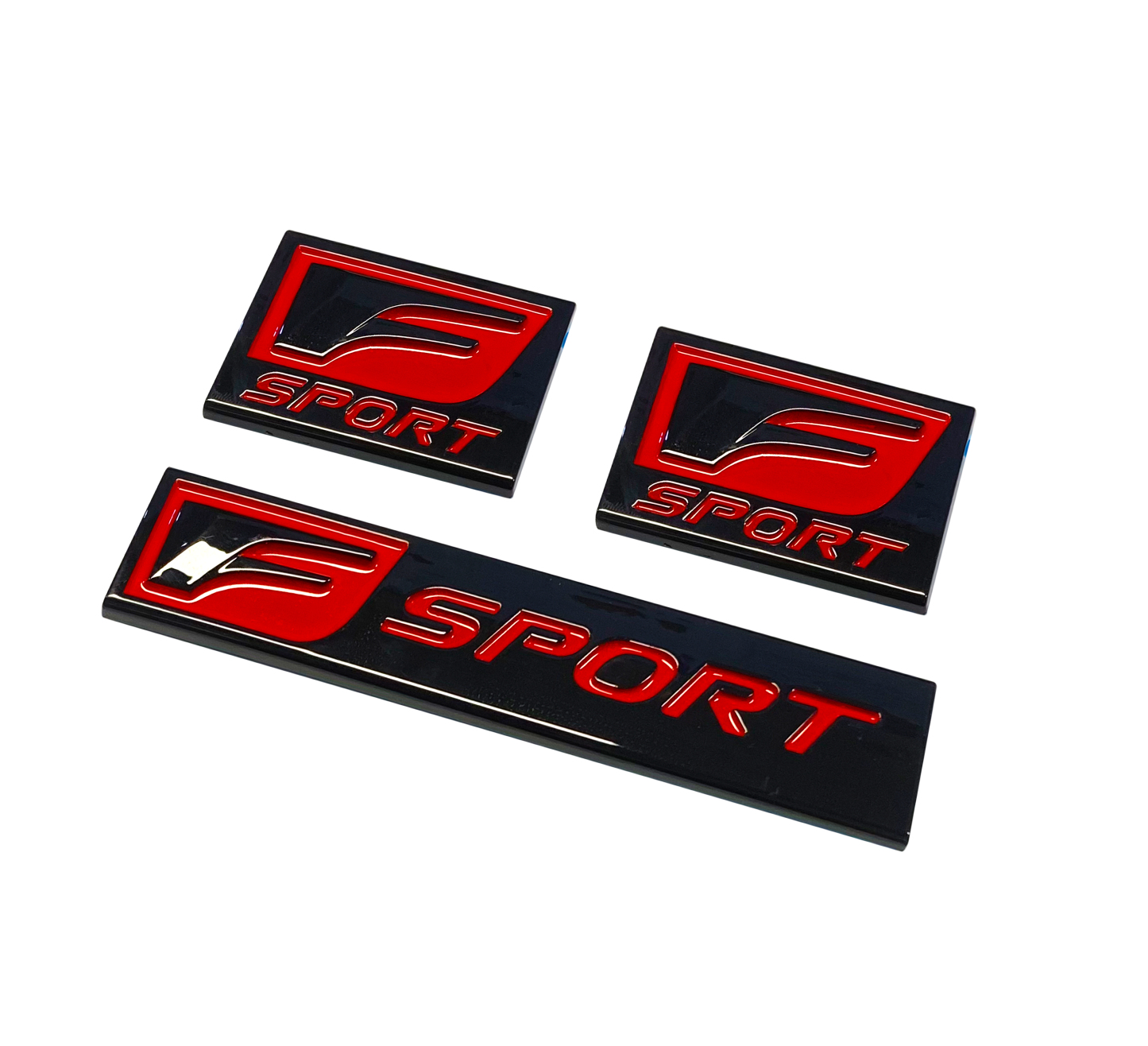 2PCS  IS-F GS-F RC IS250 350 RX350 Plastic F-SPORT Fender Side /Rear Emblem Sticker Glossy Black Red Lexus