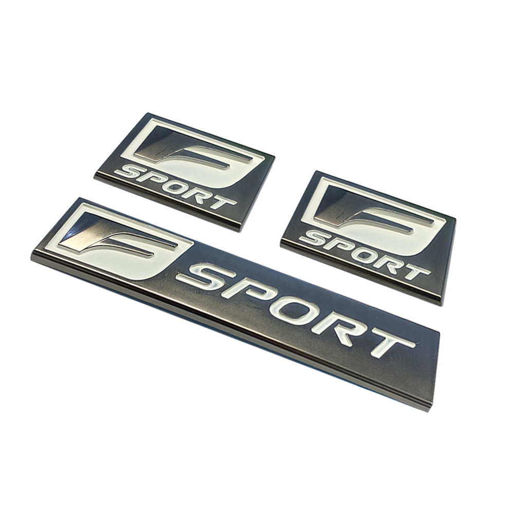 2PCS  IS-F GS-F RC IS250 350 RX350 Plastic F-SPORT Fender Side /Rear Emblem Sticker Gun Grey Lexus