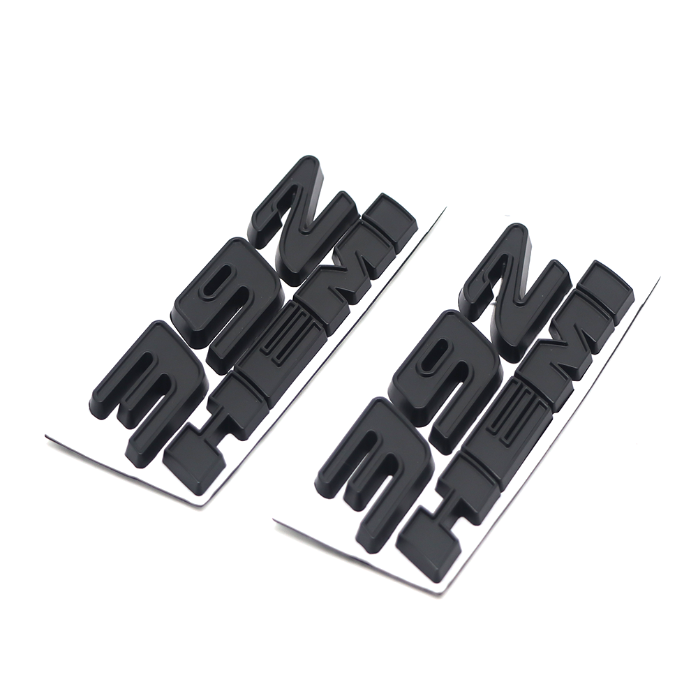 2PCS 392 HEMI SRT Charger Challenger Durango Zinc alloy Side Fender Badge 3D Decals Matte Black Dodge 68086136AE
