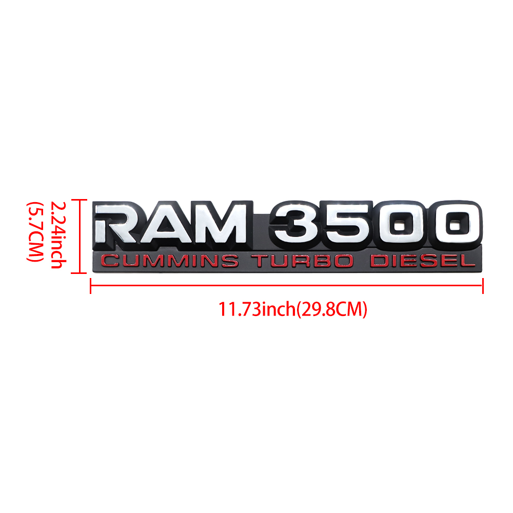 2PCS For 1994-2002 RAM 3500 ABS Cummins Turbo Diesel Door Fender Side Badge Nameplate 55295314AB