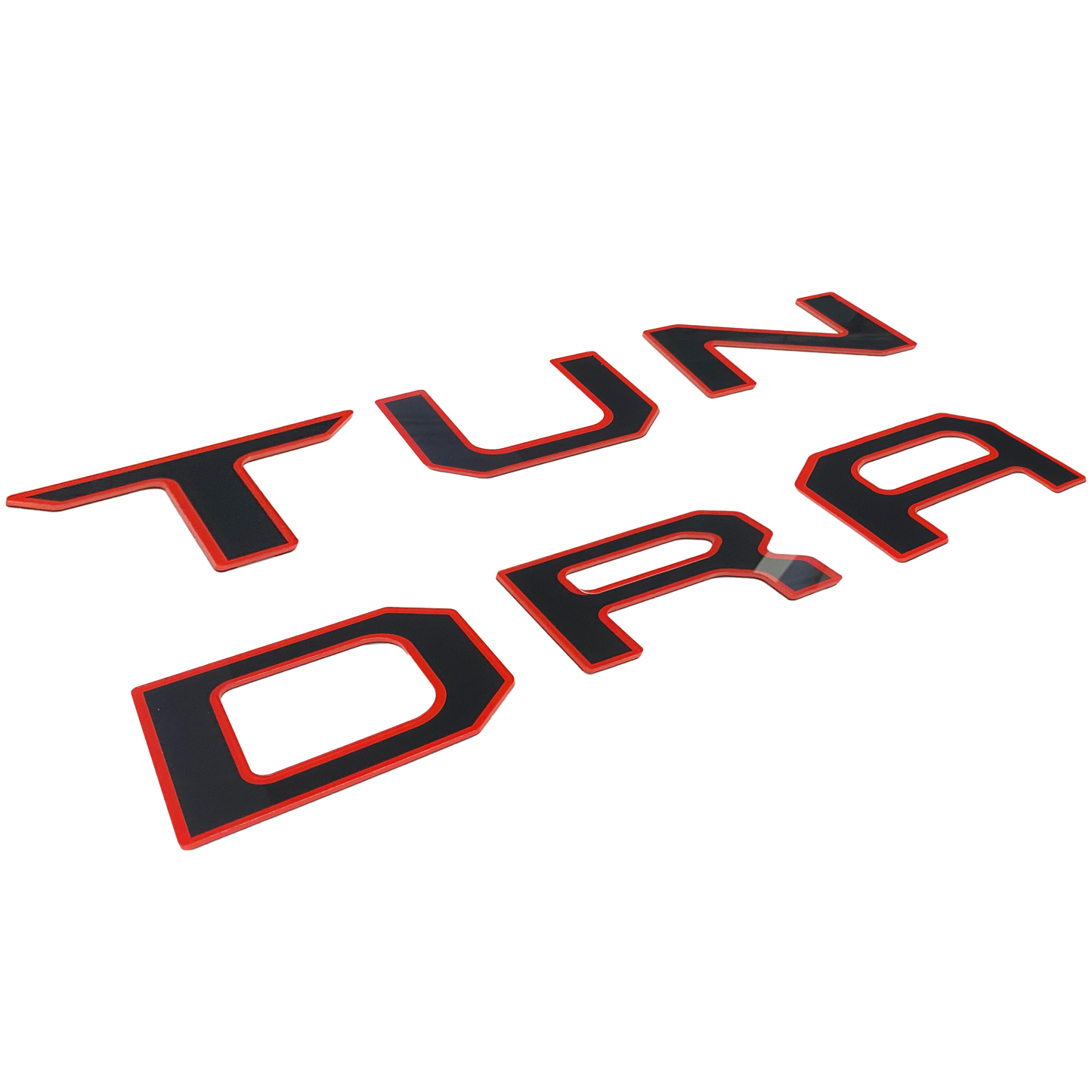 1Pc 2022-2026 Tundra Acylic Rear Trunk Tailgate Letters Black Red Toyota