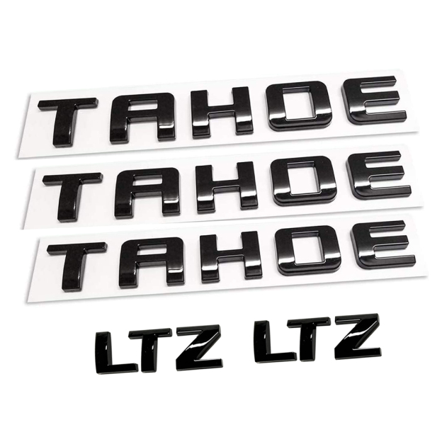 5Pcs 2007-2020 Tahoe LTZ ABS Plastics Letter Gloss Black Chevrolet 