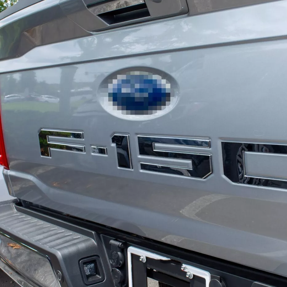 Fit For 2021-2025 F-150 ABS Rear Trunk Tailgate Inserts Letters 3D Decals Gloss Silver Ford
