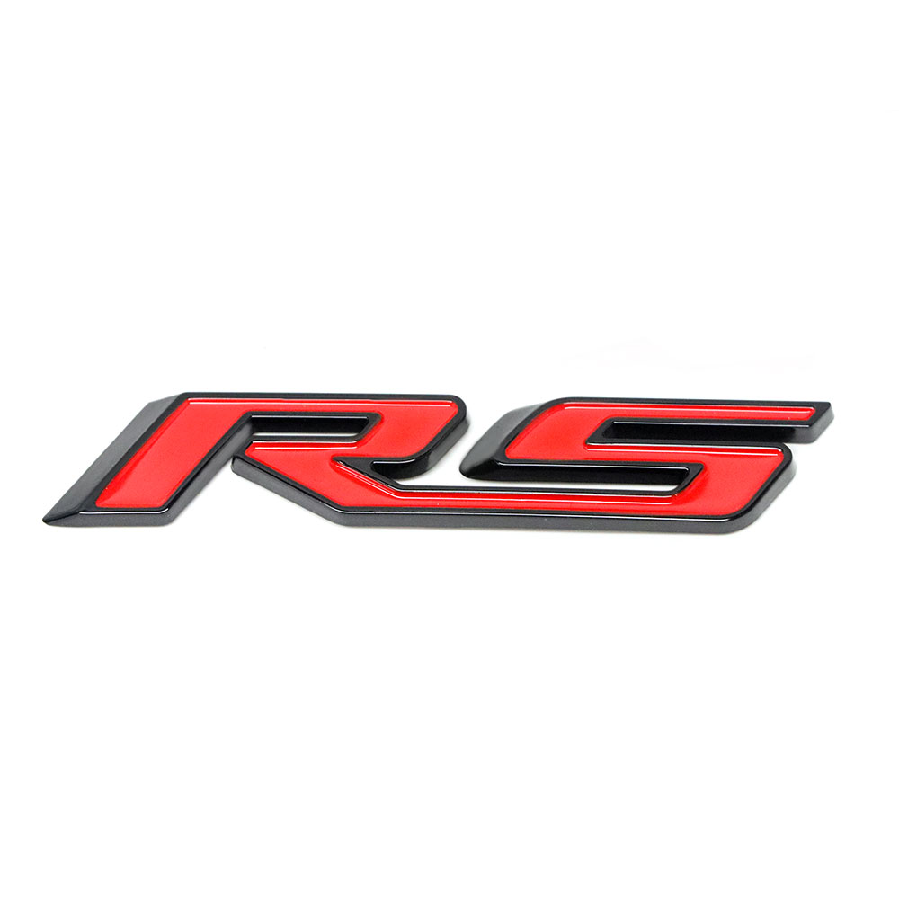 2Pc 1967-2022 Camaro RS ABS Plastic Rear Trunk Lid 3D Letter Black Red Chevrolet 92225496