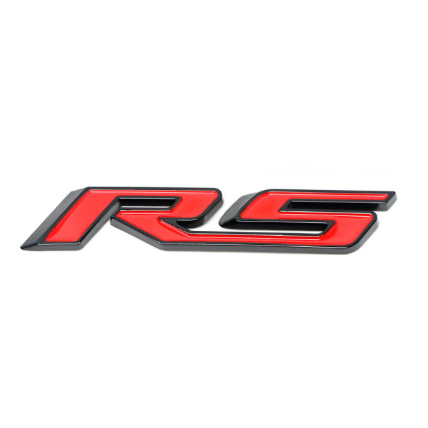 2Pc 1967-2022 Camaro RS ABS Plastic Rear Trunk Lid 3D Letter Black Red Chevrolet 92225496