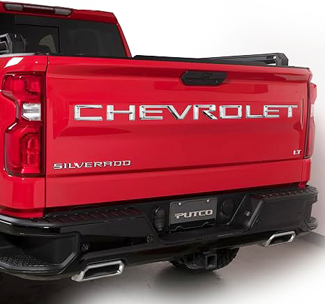 2019-2026 Silverado 1500 2500/3500HD ABS Plastic Tailgate Insert Letter Gloss Chrome Chevrolet