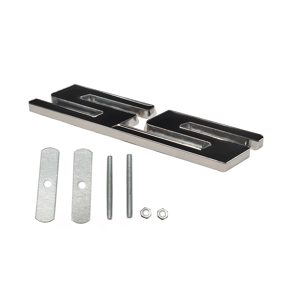 2Set 1970-2015 Camaro Zinc Alloy Front Grille SS Emblem Black Chrome Chevrolet