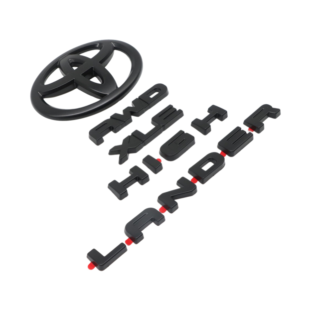 4Pcs 2020-2025 Highlander AWD XLE ABS Plastic Rear Liftgate Overlay Emblem Matte Black Toyota PT948-4820A-02