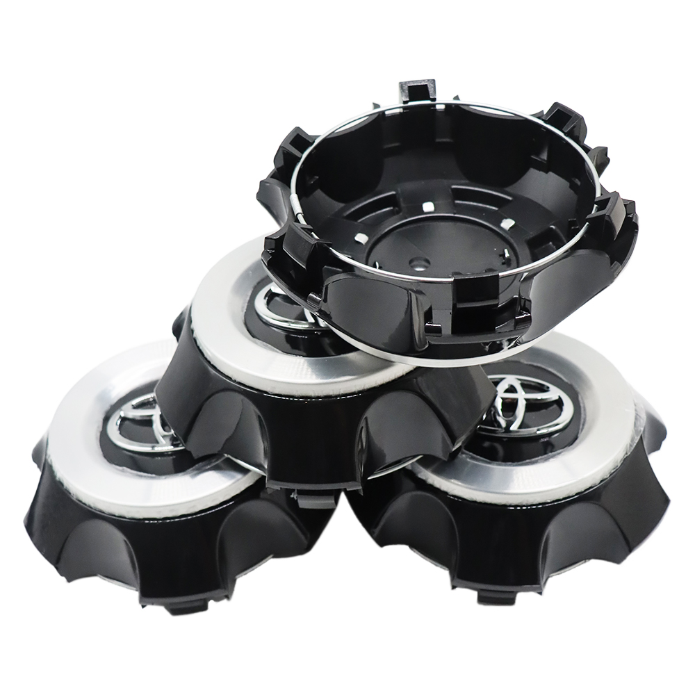 4Pcs 2014-2023 4Runner 2014 FJ Cruiser ABS Plastic Wheel Center Cap 4260B-35100 Black Silver Toyota