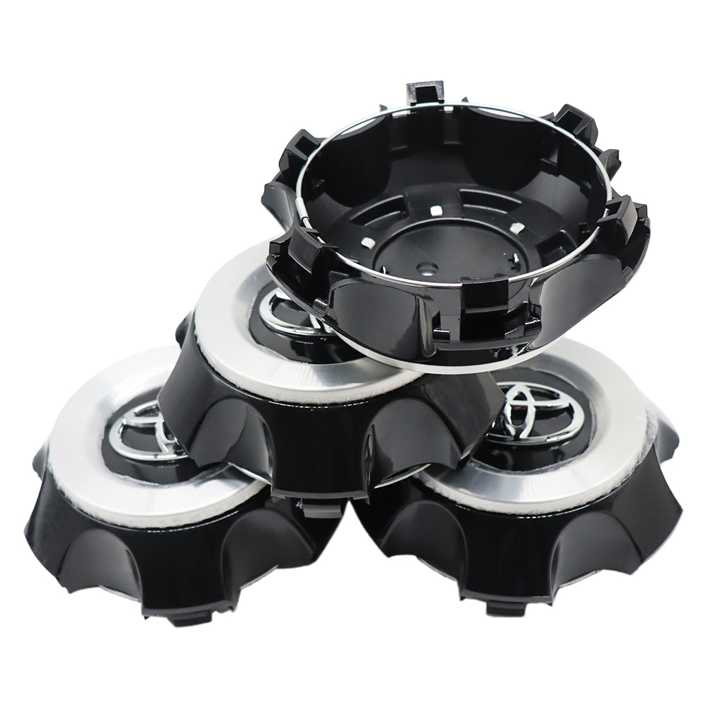 4Pcs 2014-2023 4Runner 2014 FJ Cruiser ABS Plastic Wheel Center Cap 4260B-35100 Black Silver Toyota
