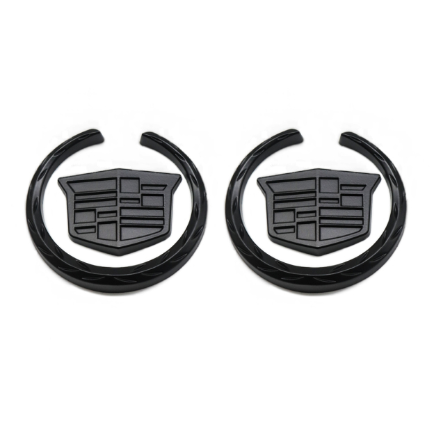 2PCS Escalade ATS CTS SRX XLR ATX Metal Fender Marker Door Emblem Sport V All Black Cadillac