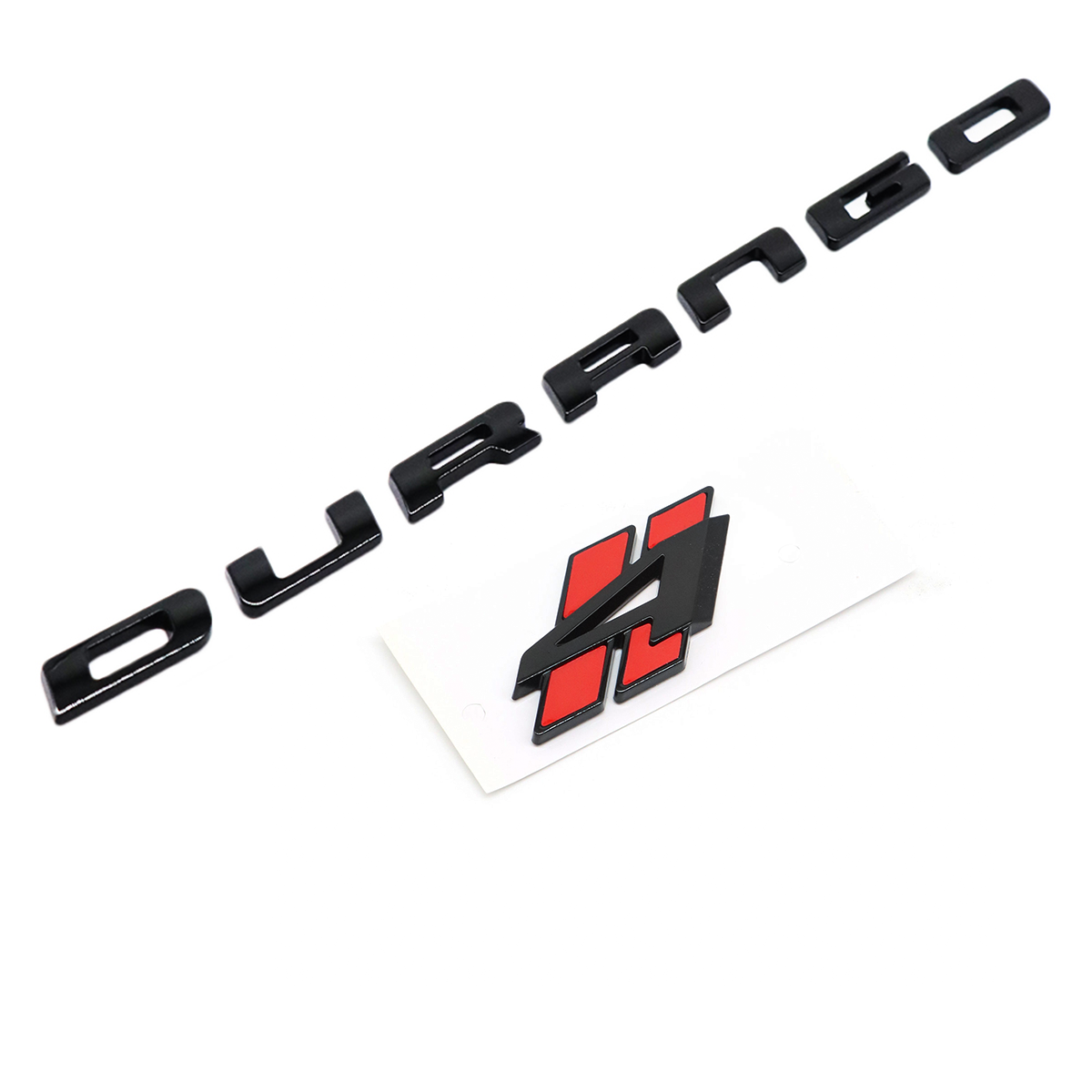 2018-2021 Durango 4 ABS Tailgate Letter Badge Set Gloss Black Red Dodge Decal Nameplate