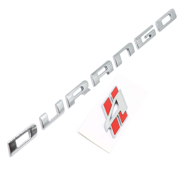2018-2021 Durango 4 ABS Tailgate Letter Badge Set Gloss Chrome Red Dodge Decal Nameplate