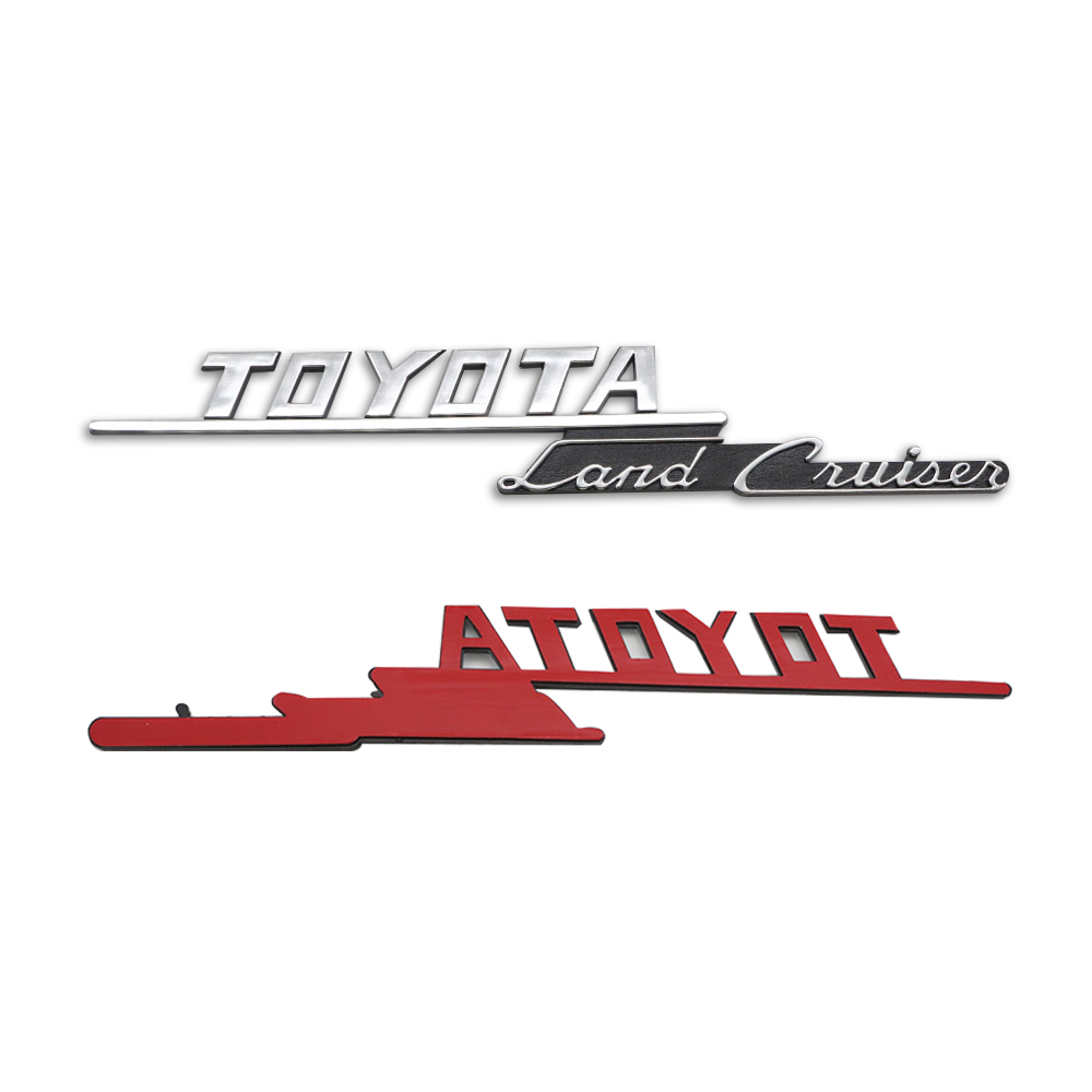 2pcs 1969-1974 Land Cruiser FJ40 FJ43 FJ45 Fender Side Emblem Left Right Black Chrome Toyota