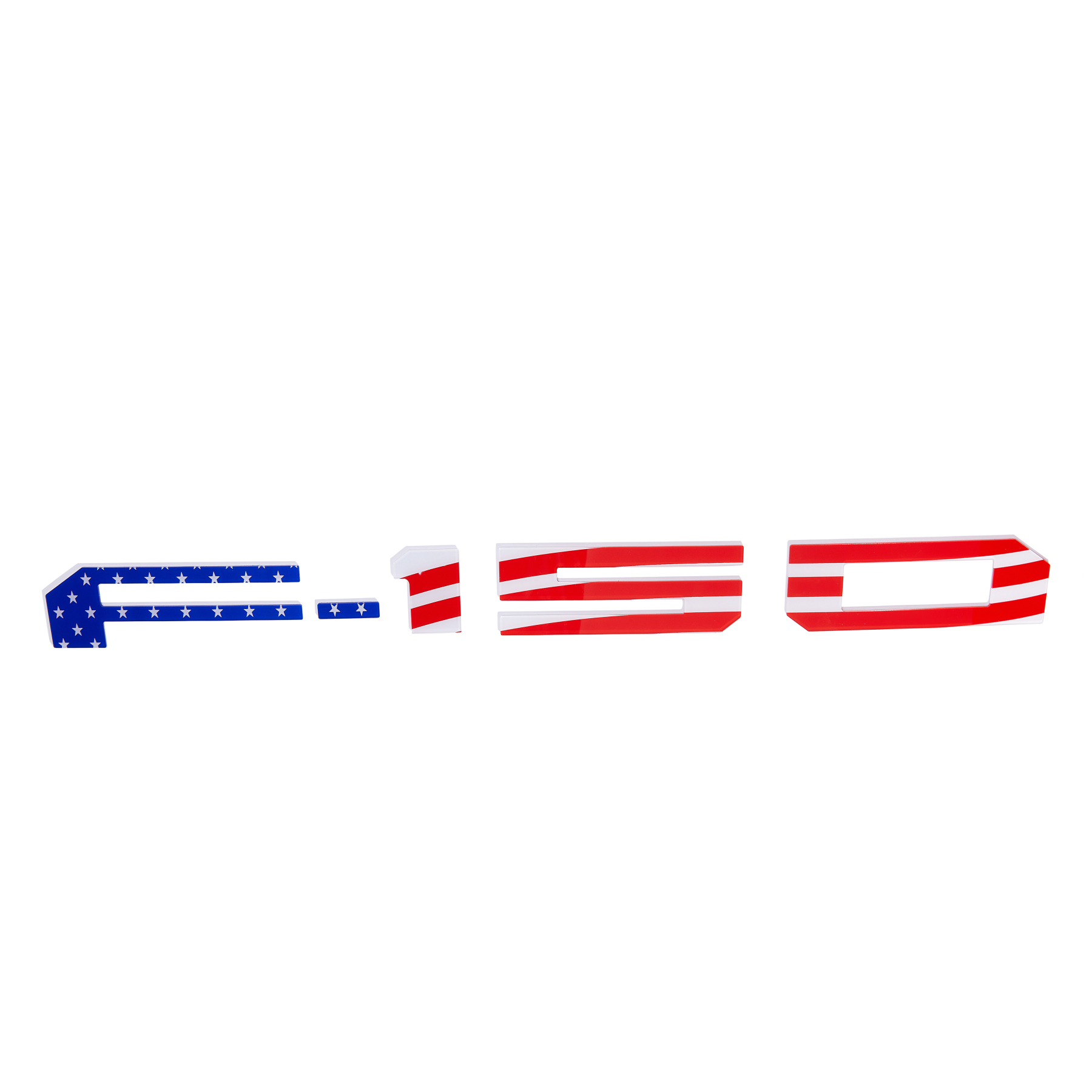 For 2021-2025 F-150 USA Flag 3D Raised Acrylic Rear Tailgate Trunk Insert Letters Blue Red Ford