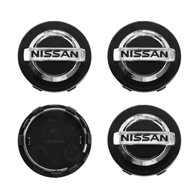 4PCS Fit 1996-2020 Altima Maxima Murano Sentra Rogue Metal Wheel Center Cap 54mm Black Silver 40343 AU51A 