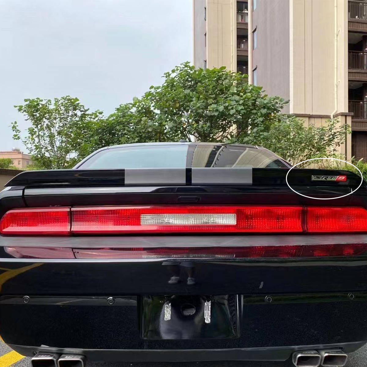 2005-2014 Charger Challenger 300 Grand Cherokee ABS SRT 8 Tailgate Badge Black Red Dodge Chrysler Jeep Rear Trunk Decal Nameplate