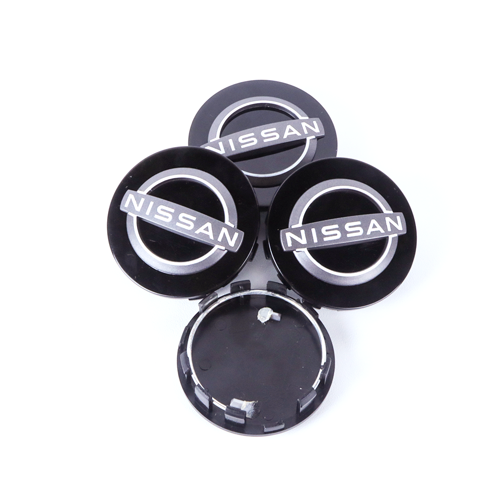 4PCS Fit 2007-2024 Altima Maxima Murano Sentra Rogue Metal Wheel Center Cap 54mm Black Gloss Nissan 40342-9LT0A