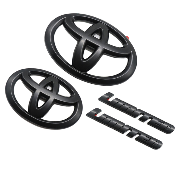 4pcs 2008-2021 Sequoia Limited Plastic Front Grille Rear Tailgate Overlay Emblem Matte Black Toyota 75311-0C030
