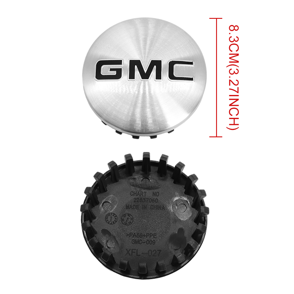 4Pcs 2014-2017 Sierra Yukon Denali Plastic Wheel Center Cap Matte Silver Black 83mm GMC 22837060