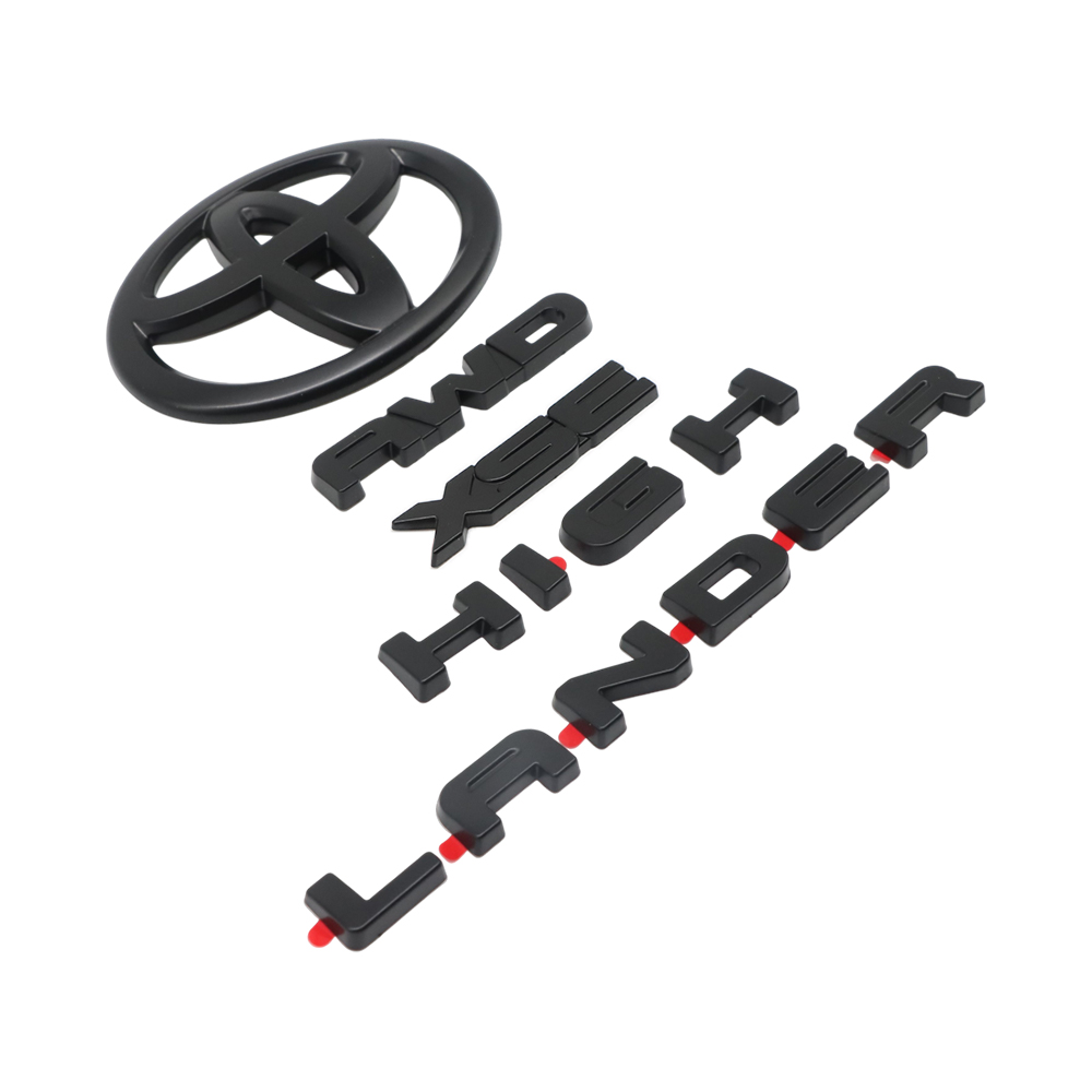 4pcs 2021-2025 Highlander XSE AWD Plastic Rear Tailgate Overlay Emblem Matte Black Toyota PT948-48200-02
