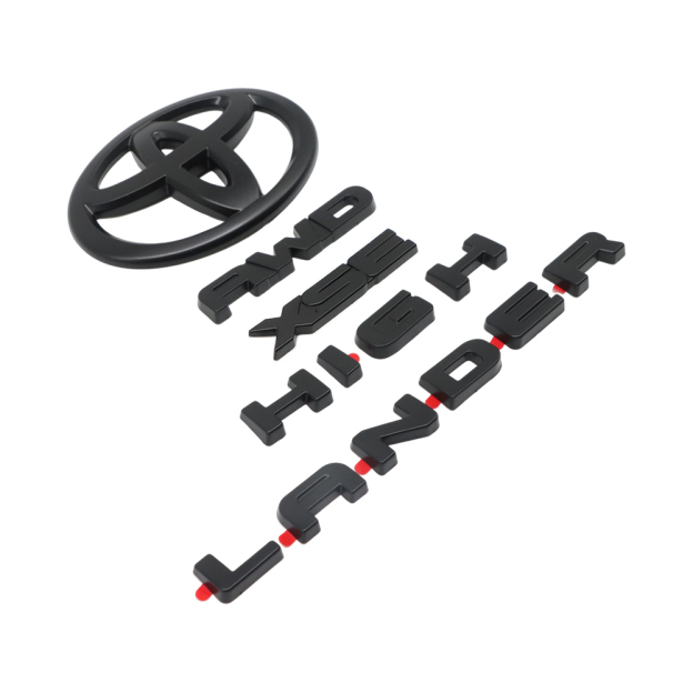 4pcs 2021-2025 Highlander XSE AWD Plastic Rear Tailgate Overlay Emblem Matte Black Toyota PT948-48200-02
