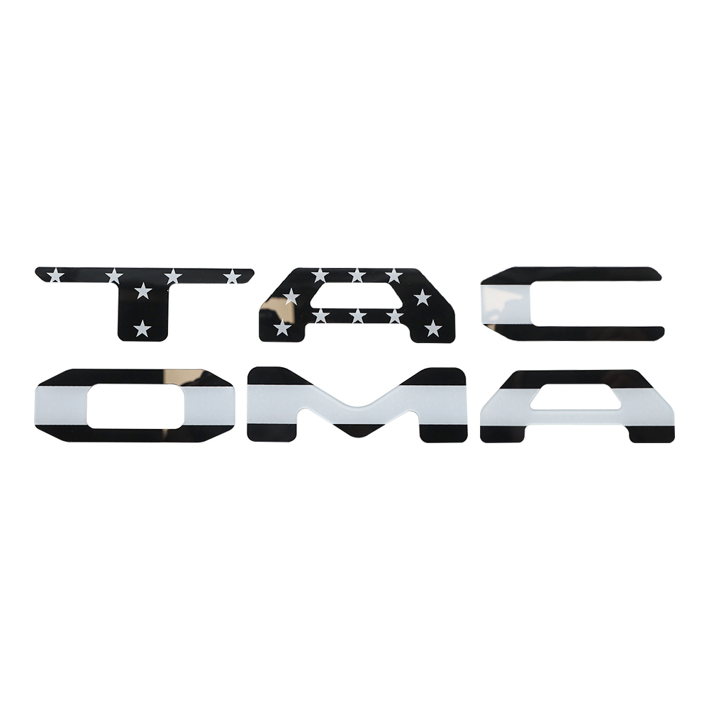 1 Set 2024 2025 2026 Tacoma Abs Plastic Tailgate Letters Emblem Black White Toyota 