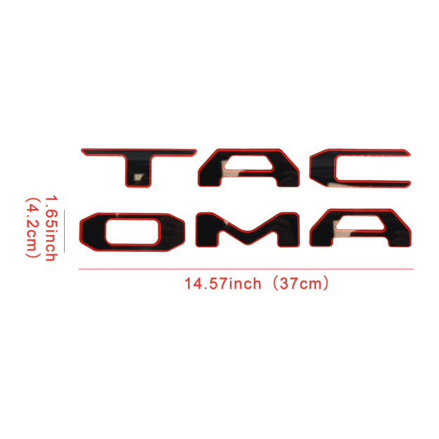 1 Set 2024 2025 2026 Tacoma Abs Plastic Tailgate Letters Emblem Black Red Toyota 